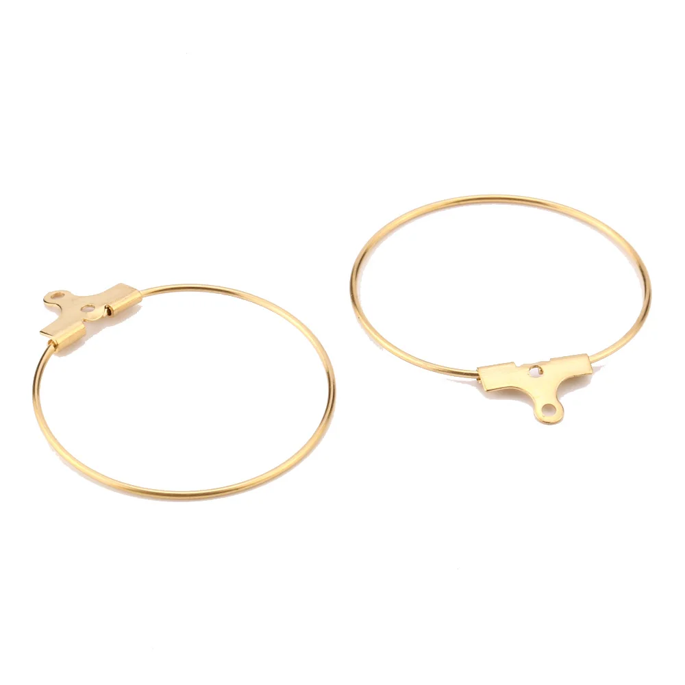 50PCS Stainless Steel 18K Gold Round Circle Beading Hoop Earring Findings with 2 Loops for DIY Earring Making
50PCS Stainless Steel 18K Gold Round Circle Beading Hoop Earring Findings with 2 Loops for DIY Earring Making