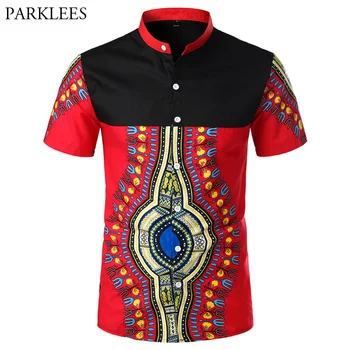 Red African Dashiki Shirt Men Stand Collar Mens Short Sleeve Tribal Folk Chemise Homme 100% Cotton Mens Africa Clothing Camisa
Red African Dashiki Shirt Men Stand Collar Mens Short Sleeve Tribal Folk Chemise Homme 100% Cotton Mens Africa Clothing Camisa