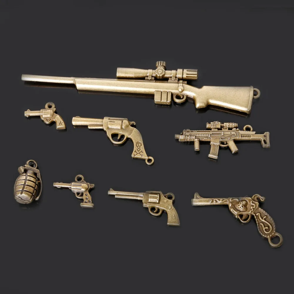 Wholesale Vintage Bronze Plated Zinc Alloy Gun Pistol Grenade Weapon Charms Pendant Fit Bracelet Necklace DIY Metal Jewelry
Wholesale Vintage Bronze Plated Zinc Alloy Gun Pistol Grenade Weapon Charms Pendant Fit Bracelet Necklace DIY Metal Jewelry