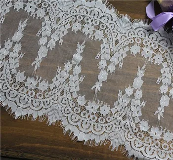 32cm Wide Eyelash lace trim white wedding fabric French Chantilly lace fabric Diy Wedding dress accessories 3meter/lot 
32cm Wide Eyelash lace trim white wedding fabric French Chantilly lace fabric Diy Wedding dress accessories 3meter/lot