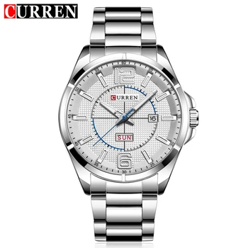 

Curren Business Quartz Watch Men Metal Stainless Steel Band Auto Date Day Week Wristwatches Relogio Masculino with tool 8271