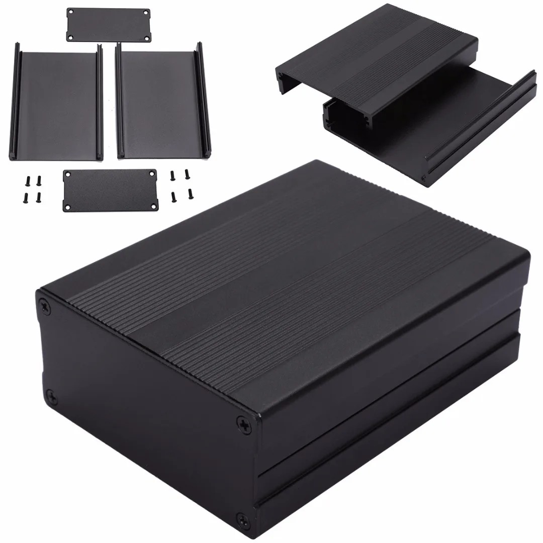 Black Extruded Aluminum Enclosures PCB Instrument Electronic Project Box Case 100x76x35mm