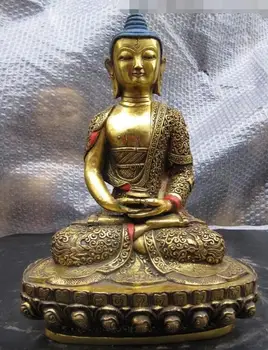 S06542 Tibet Buddhism Bronze Gild Sakyamuni Tathagata Amitayus take bowl Buddha Statue
S06542 Tibet Buddhism Bronze Gild Sakyamuni Tathagata Amitayus take bowl Buddha Statue
