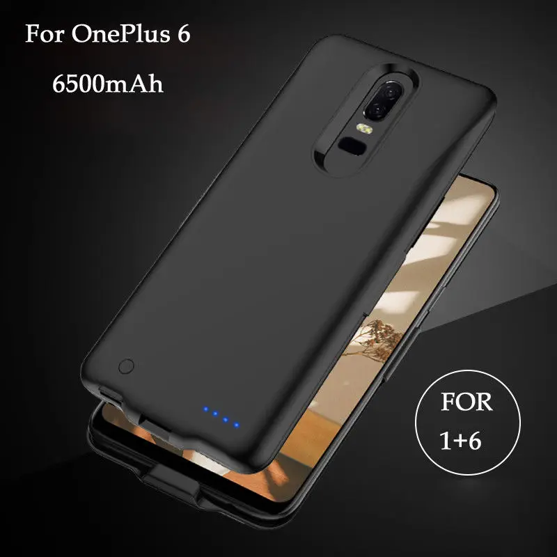 Double use time! 6500mAh External Backup Power Bank Battery Charger Adapter Case For OnePlus 6