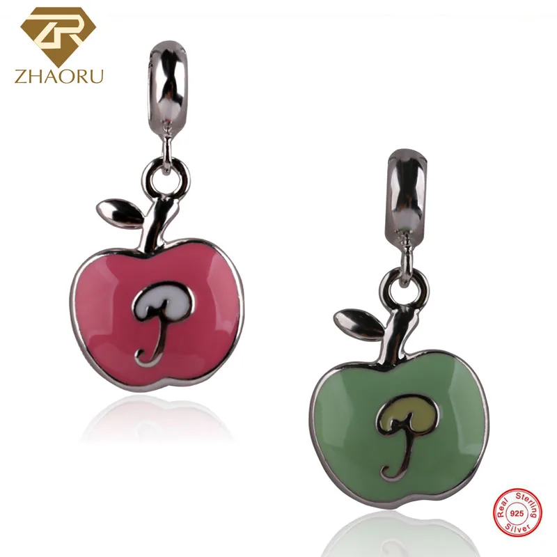 Женский браслет Zhaoru из серебра 100% пробы в виде яблока|charm bracelet pendants|charms pendants goldcharm