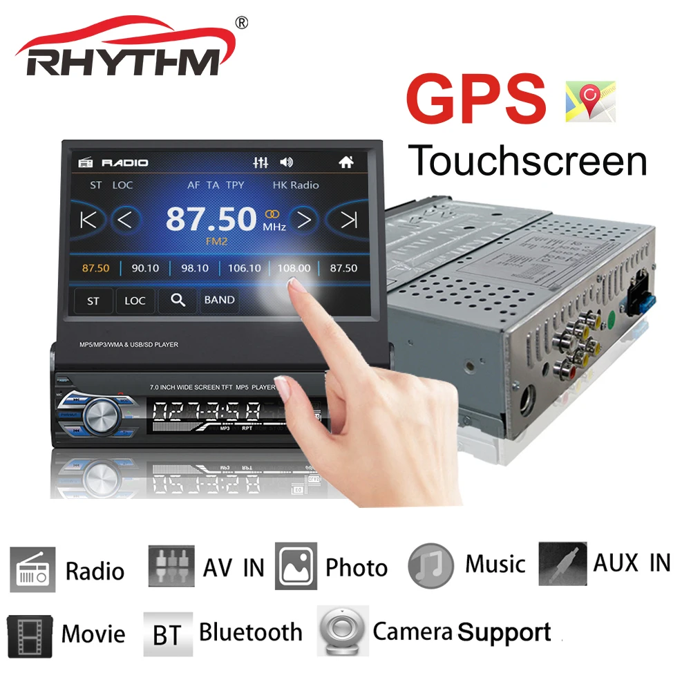 1 DIN Car Radio GPS Audio 7" touch Universal 12V Retractable Bluetooth FM MP5 Player Phone USB/TF Radio In-Dash 5 languages menu
1 DIN Car Radio GPS Audio 7" touch Universal 12V Retractable Bluetooth FM MP5 Player Phone USB/TF Radio In-Dash 5 languages menu