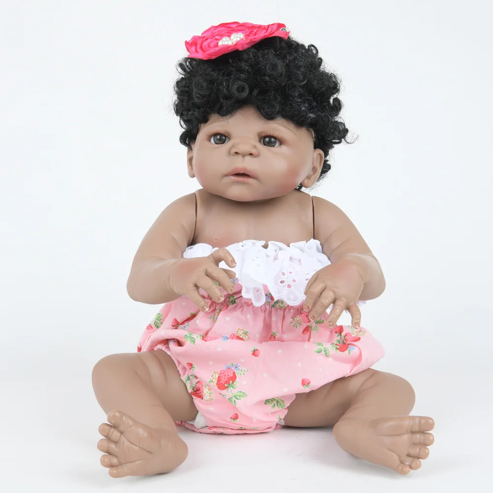 55cm Soft Full Silicone Reborn Doll Cute Lovely Newborn Baby Girl Doll Toy for Kids Birthday Xmas Gift Bebe