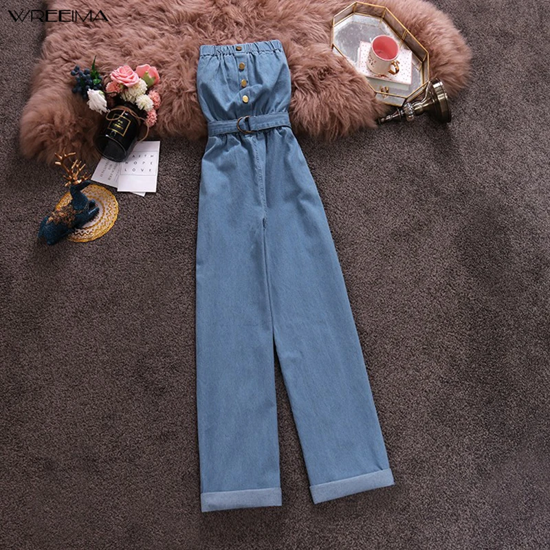 wreeima Ladies Summer Casual Regular blue Color cowboy Empire Slash Neck Backless Jumpsuits Women Elegant Jumpsuit 2019
wreeima Ladies Summer Casual Regular blue Color cowboy Empire Slash Neck Backless Jumpsuits Women Elegant Jumpsuit 2019