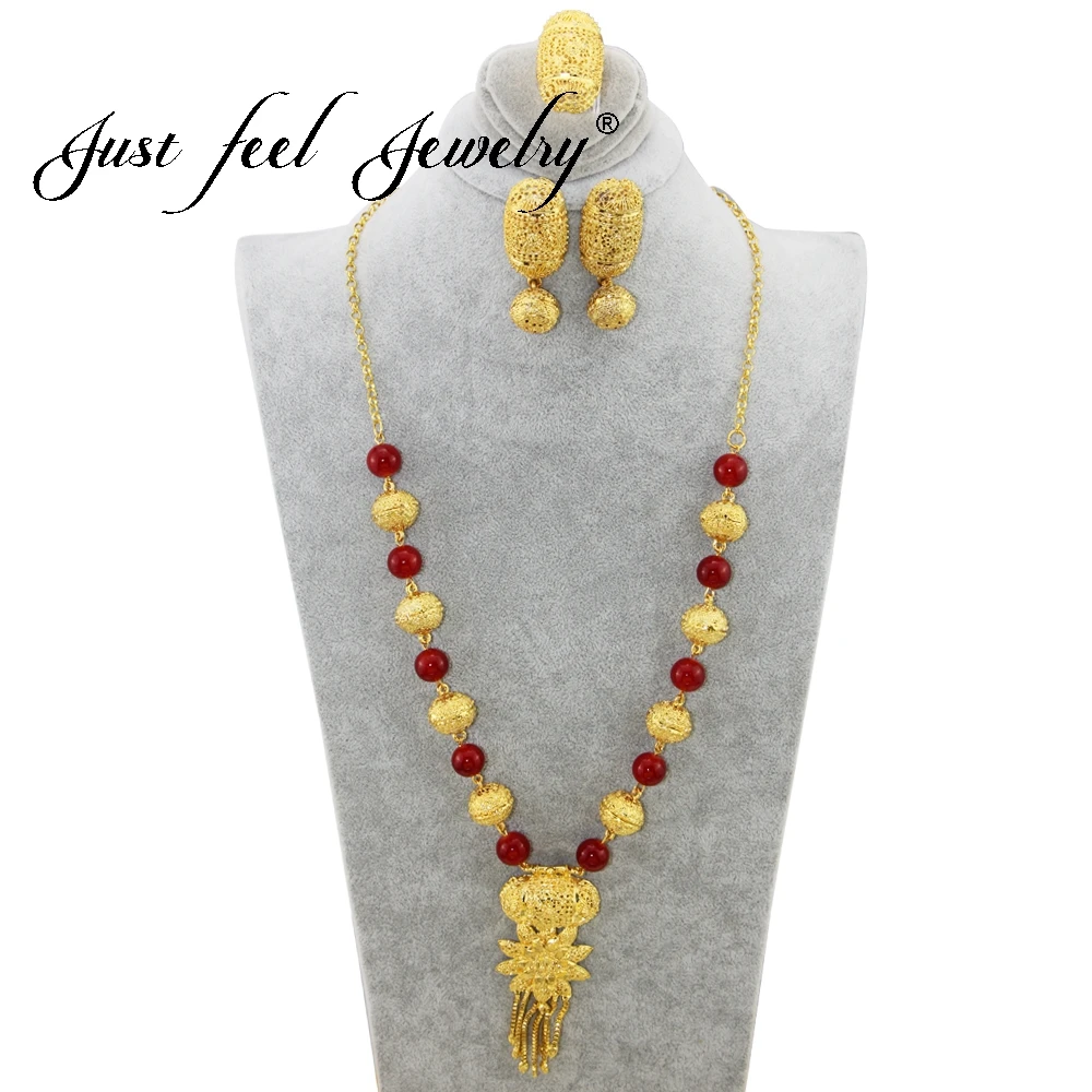 JUST FEEL Trendy Flowers Jewelry Set Plant Necklace/Ring/Earrings For Women Crystal Balls Gold Color Africa/Eritrea/Arab Jewelry
JUST FEEL Trendy Flowers Jewelry Set Plant Necklace/Ring/Earrings For Women Crystal Balls Gold Color Africa/Eritrea/Arab Jewelry