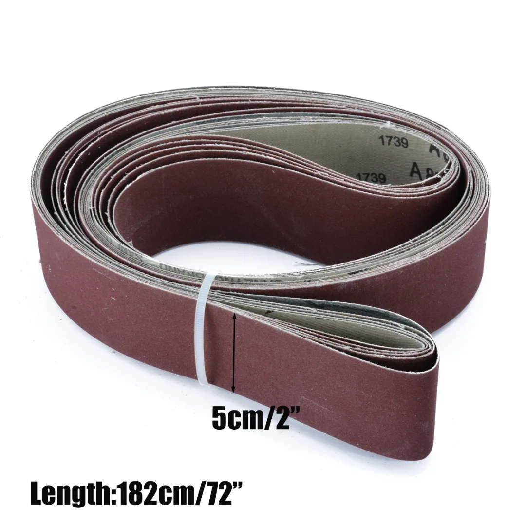 2/" x 72/" Inch 600 Grit Aluminum Oxide Sanding Belts for Metal or Wood 10 PACK