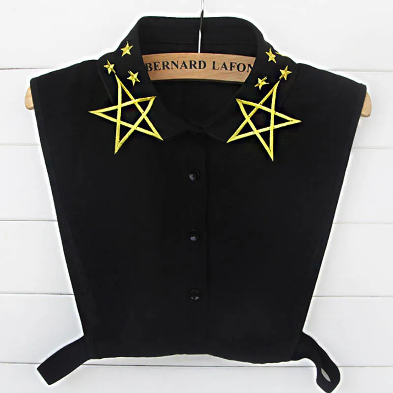 New Popular Embroidery Stars Fake collars Womens Collar Cols Kraag Detachable Shirt Fake Collars Accessories Novelty halt Shirt
New Popular Embroidery Stars Fake collars Womens Collar Cols Kraag Detachable Shirt Fake Collars Accessories Novelty halt Shirt