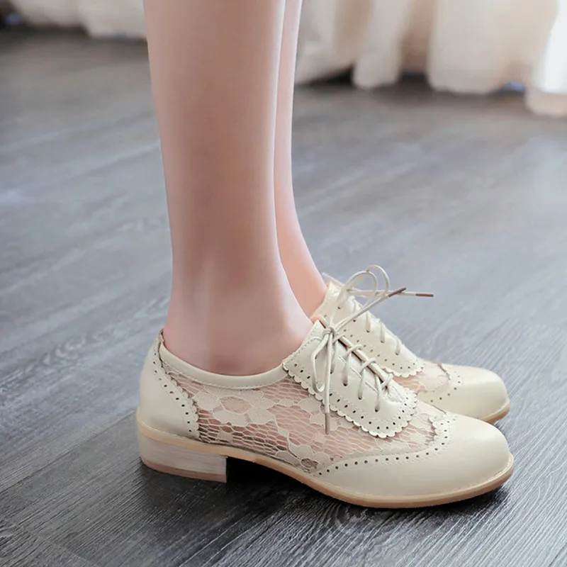 US4-11 Womens Trend Mesh Lace Cute Lolita Mary Janes Brogue Lace Up Oxfords Shoes Summer Breath Plus Size Black White Brown A603
US4-11 Womens Trend Mesh Lace Cute Lolita Mary Janes Brogue Lace Up Oxfords Shoes Summer Breath Plus Size Black White Brown A603