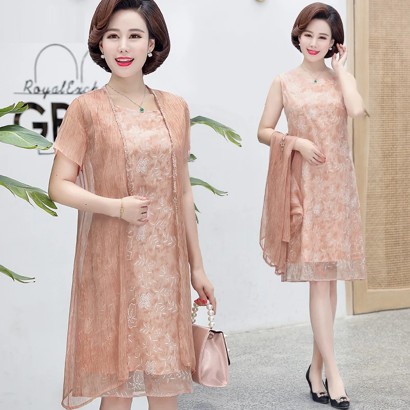 New high quality Women's summer dress Lady suit Middle age clothing Large size 6XL Vintage dresses Fashion Two-piece set 1428
New high quality Women's summer dress Lady suit Middle age clothing Large size 6XL Vintage dresses Fashion Two-piece set 1428