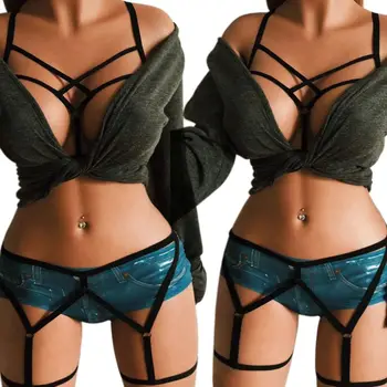 Womens 2 Piece Body Harness Lingerie Set Erotic Hollow Out Elastic Strappy Bandage Underwear Caged Gothic Full Bodysuit Clubwear
Womens 2 Piece Body Harness Lingerie Set Erotic Hollow Out Elastic Strappy Bandage Underwear Caged Gothic Full Bodysuit Clubwear