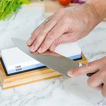 6000# 1000# Double-Sided Kitchen Knife Sharpener Stone Camping Sharpening Stone with Non-Slip Rubber Base Bamboo Holder
6000# 1000# Double-Sided Kitchen Knife Sharpener Stone Camping Sharpening Stone with Non-Slip Rubber Base Bamboo Holder