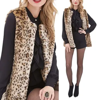 Warm Faux Fur Vests Women Leopard Print Coat Covered Button Gilet Sleeveless Coat Jacket Autumn Winter Clothes
Warm Faux Fur Vests Women Leopard Print Coat Covered Button Gilet Sleeveless Coat Jacket Autumn Winter Clothes