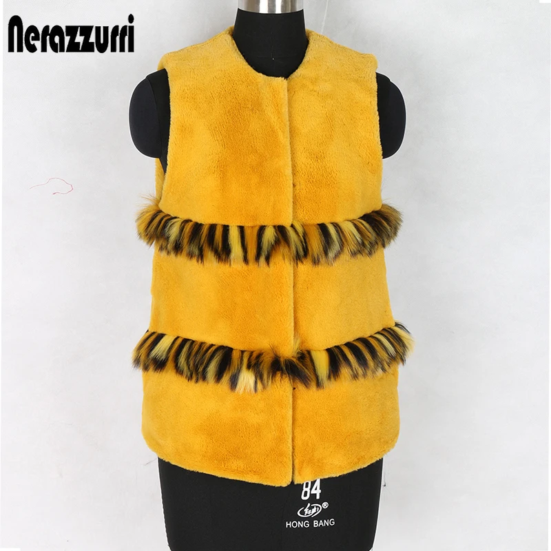 Nerazurri Autumn faux fur vest women 2019 short luxury patchwork fur gielt yellow large size waistcoat 5xl 6xl sleeveless jacket
Nerazurri Autumn faux fur vest women 2019 short luxury patchwork fur gielt yellow large size waistcoat 5xl 6xl sleeveless jacket