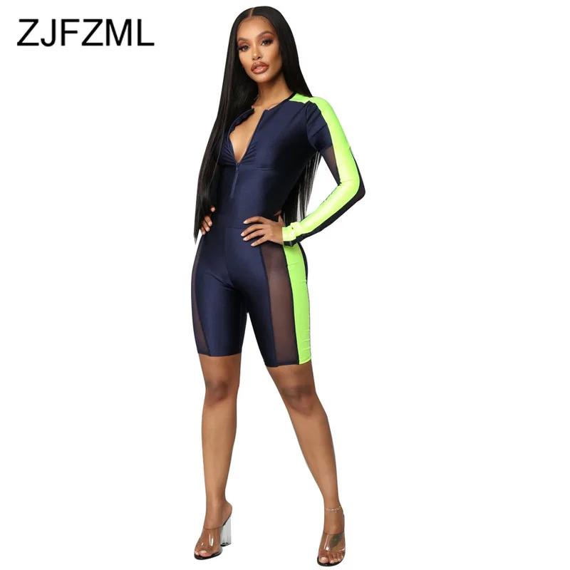Neon Green Mesh Spliced 2 Piece Matching Sets Women Front Zipper Long Sleeve Bodysuit And Biker Shorts Casual Two Piece Outfits
Neon Green Mesh Spliced 2 Piece Matching Sets Women Front Zipper Long Sleeve Bodysuit And Biker Shorts Casual Two Piece Outfits
