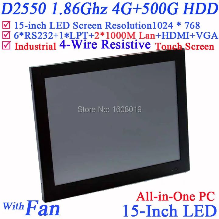 all in one touchscreen LED 15 inch computer with Intel D2550 1.86G 1024*768 HDMI 2*RJ45 6*COM 4G RAM 500G HDD
all in one touchscreen LED 15 inch computer with Intel D2550 1.86G 1024*768 HDMI 2*RJ45 6*COM 4G RAM 500G HDD