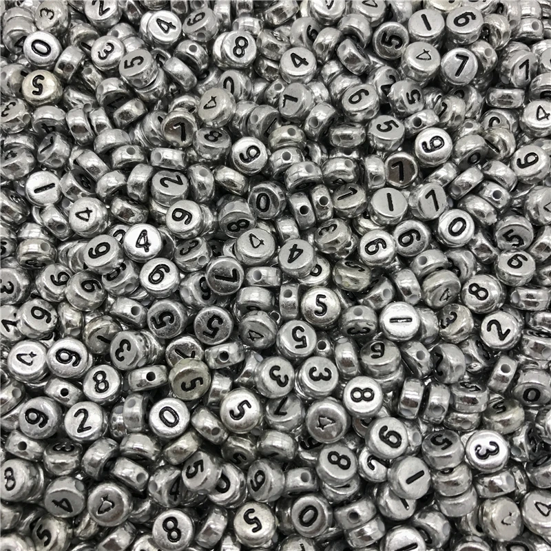 100pcs 4x7mm Silver Mixed Number 1-9 Acrylic Letter Beads Charms Bracelet Necklace For Jewelry Making Bead Accessories
100pcs 4x7mm Silver Mixed Number 1-9 Acrylic Letter Beads Charms Bracelet Necklace For Jewelry Making Bead Accessories