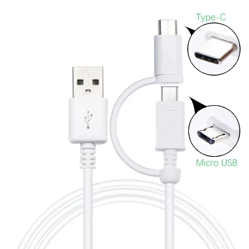 For Samsung Micro USB Cable 2 in 1 USB Type C Cable Galaxy S6 S7 S8 S9 Plus Note 4 5 8 9 Fast Charger Charging Type-C Cable
For Samsung Micro USB Cable 2 in 1 USB Type C Cable Galaxy S6 S7 S8 S9 Plus Note 4 5 8 9 Fast Charger Charging Type-C Cable