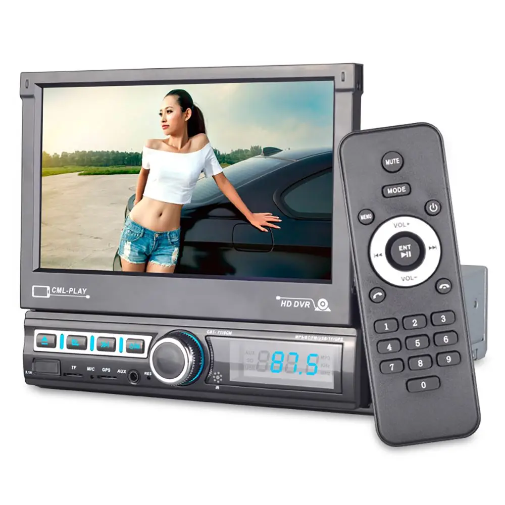 7 Inch 1024 x 600 MP5 Player 1Din Electric Retractable Screen Car Radio Stereo Multimedia SD USB FM AUX MP3 Support TF card slot
7 Inch 1024 x 600 MP5 Player 1Din Electric Retractable Screen Car Radio Stereo Multimedia SD USB FM AUX MP3 Support TF card slot