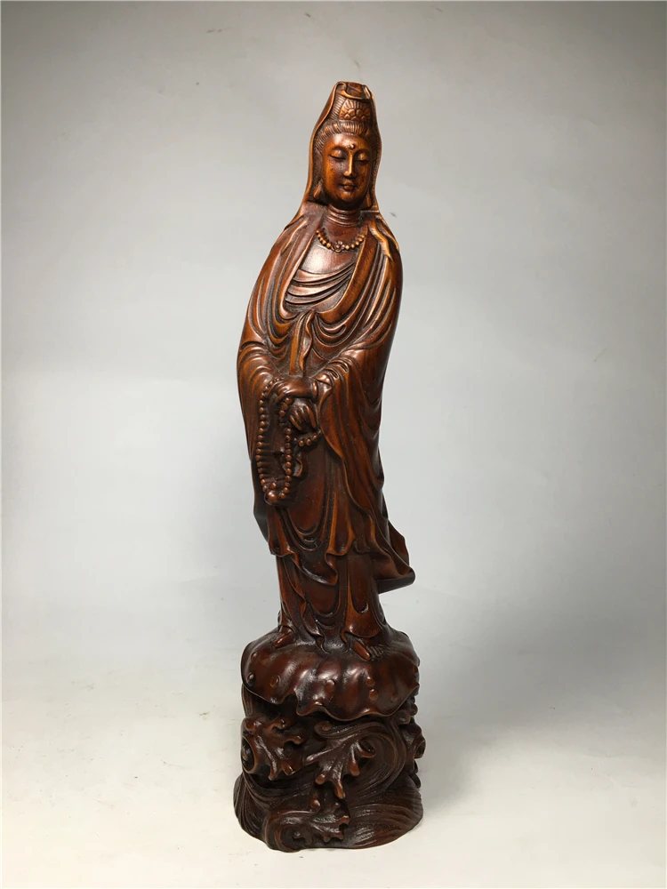 Christmas 9" China Buddhism Boxwood Wood Carved Seat Lotus GuanYin Kwan-yin Buddha Statue new Year
Christmas 9" China Buddhism Boxwood Wood Carved Seat Lotus GuanYin Kwan-yin Buddha Statue new Year