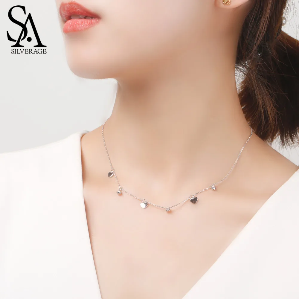 SA SILVERAGE Real 925 Sterling Silver Herat Necklaces/Pendants AAA Zirconia Choker Necklace Silver 925 Heart Pendant Necklace
SA SILVERAGE Real 925 Sterling Silver Herat Necklaces/Pendants AAA Zirconia Choker Necklace Silver 925 Heart Pendant Necklace
