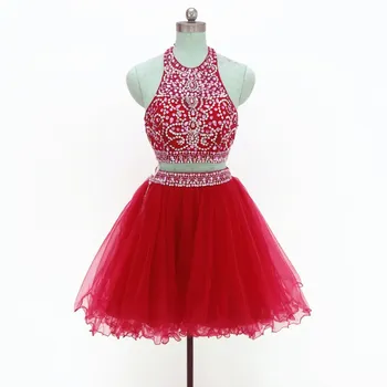Holievery Beaded Crystal 2 Pieces Prom Dresses 2019 Red Blue Halter Neck Prom Gowns with Open Back
Holievery Beaded Crystal 2 Pieces Prom Dresses 2019 Red Blue Halter Neck Prom Gowns with Open Back