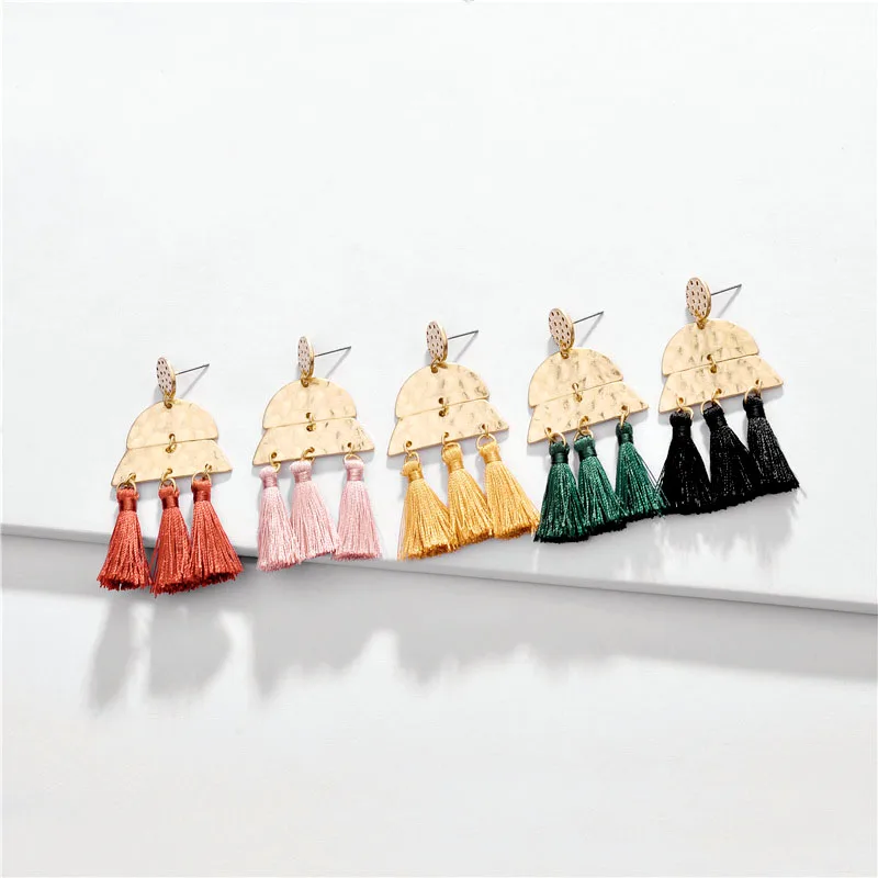 HUIDANG Fashion Jewelry Accessories Fall Color Tassel Statement Earring for Women Metal Drop Earrings
HUIDANG Fashion Jewelry Accessories Fall Color Tassel Statement Earring for Women Metal Drop Earrings