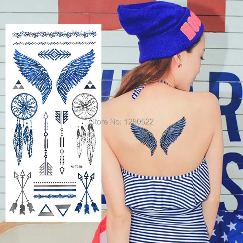 2pcs 2015 Temporary Feather Tattoo Flash Blue Silver Metallic Tattoo Arrow Multi-pattern Body Art Tatuagem temporaria tatuaje
2pcs 2015 Temporary Feather Tattoo Flash Blue Silver Metallic Tattoo Arrow Multi-pattern Body Art Tatuagem temporaria tatuaje