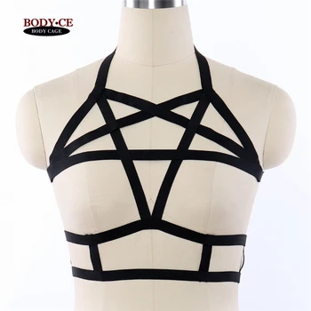 Womens Fashion Harness Lingerie Bondage Bra black Elastic back Sexy Strappy Tops Body Cage Halter Bustier belt dance 2018
Womens Fashion Harness Lingerie Bondage Bra black Elastic back Sexy Strappy Tops Body Cage Halter Bustier belt dance 2018