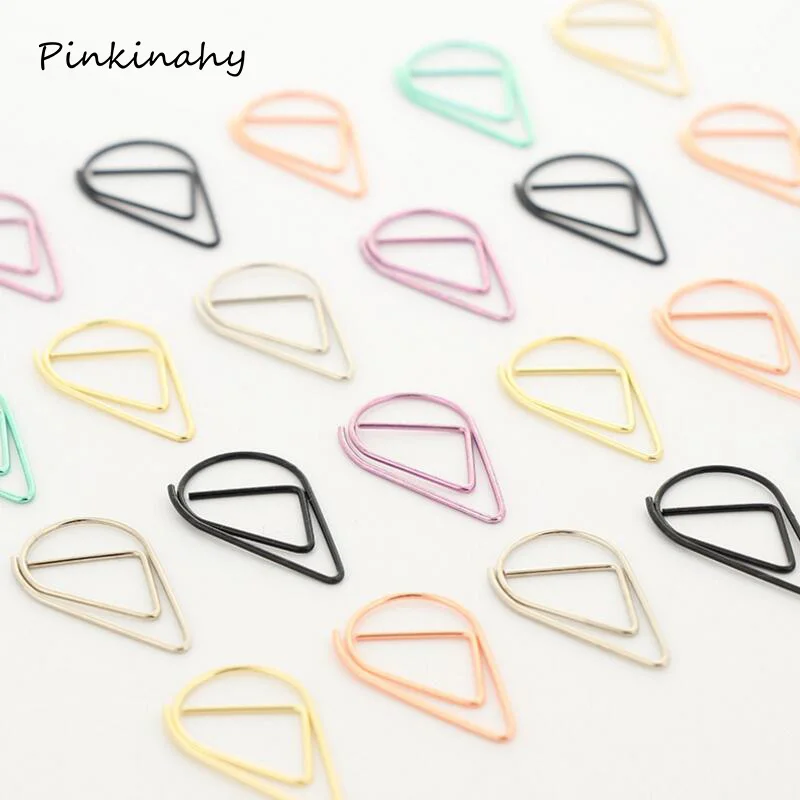 50 pcs/lot 2.5*1.4cm Colorful Waterdrop Shape Paper Clips Metal Bookmarks for books
50 pcs/lot 2.5*1.4cm Colorful Waterdrop Shape Paper Clips Metal Bookmarks for books
