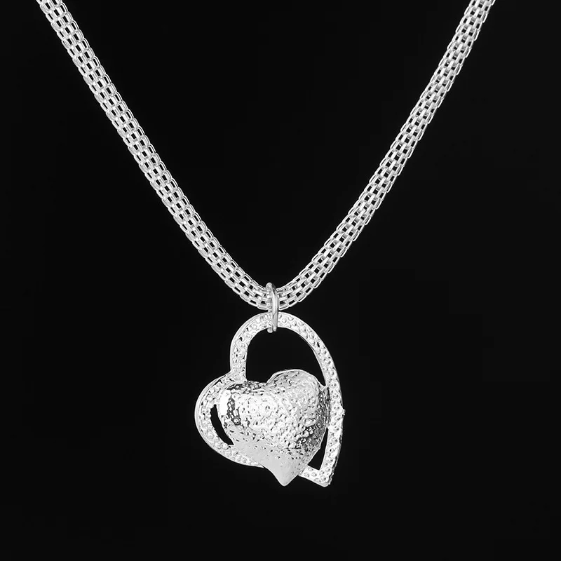 Fashion Lovely Love Heart Necklace For Women Pendant Silve Chain Necklace Family Wedding Party Jewelry Gift collier femme S4
Fashion Lovely Love Heart Necklace For Women Pendant Silve Chain Necklace Family Wedding Party Jewelry Gift collier femme S4