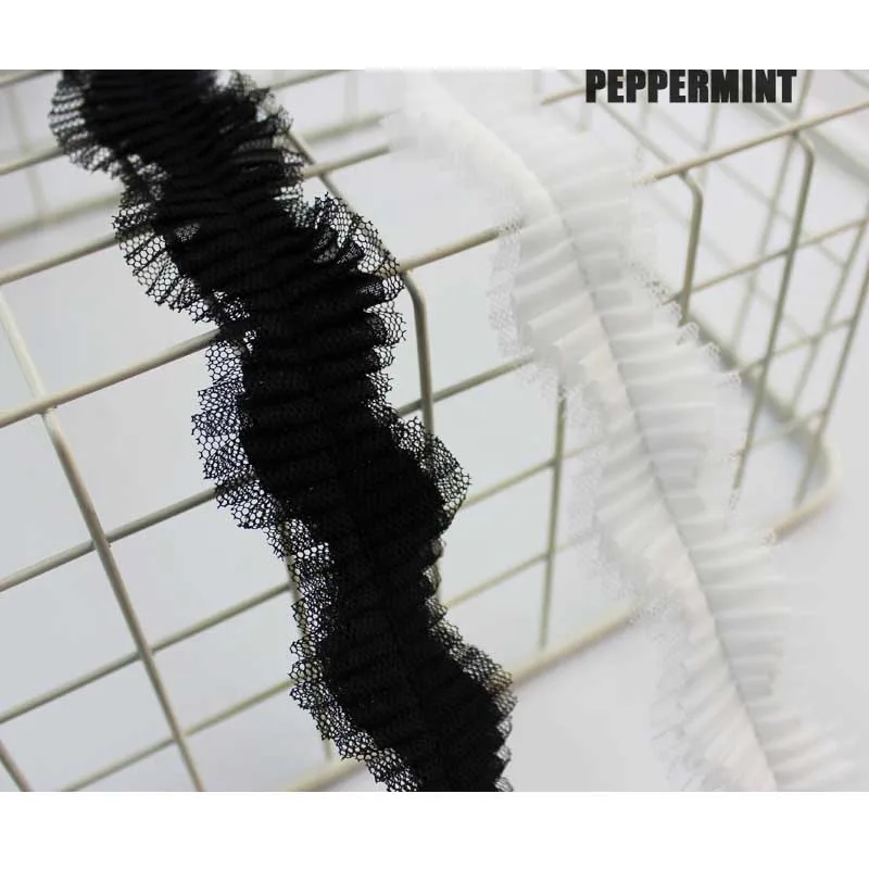2yard Mesh Lace Trim 83cm Black White Pleated Chiffon Trimming Mesh Folds Trim Sewing accessory for garment
2yard Mesh Lace Trim 83cm Black White Pleated Chiffon Trimming Mesh Folds Trim Sewing accessory for garment
