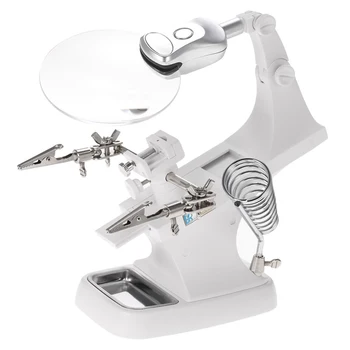 New Professional Soldering Iron Station Holder With 3X/4.5X Magnifier And 2 LEDs Alligator Clip
New Professional Soldering Iron Station Holder With 3X/4.5X Magnifier And 2 LEDs Alligator Clip