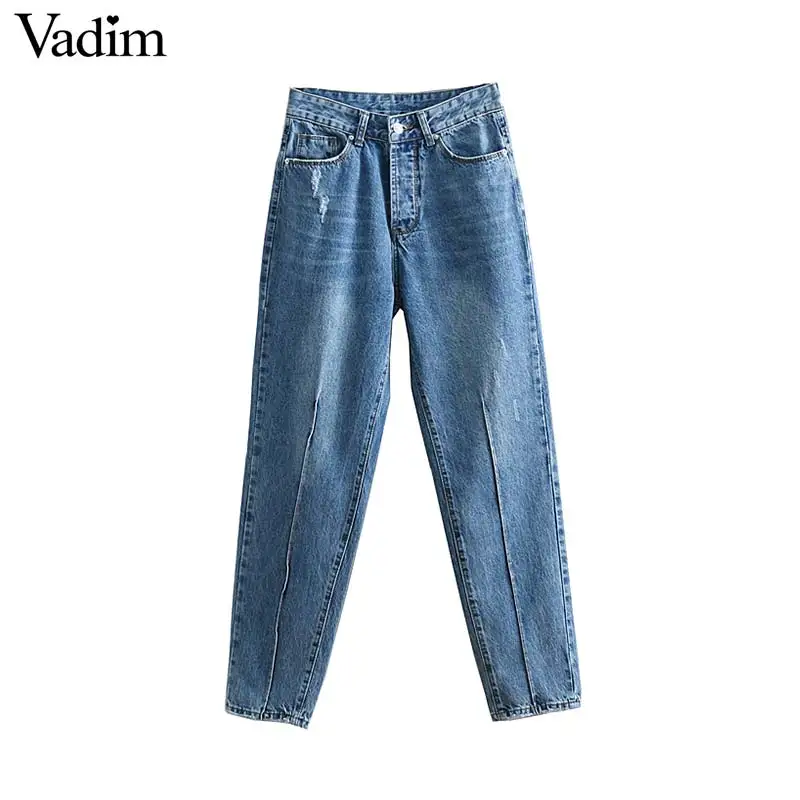 Vadim women vintage denim jeans button fly pockets female casual pants ankle length trousers retro pantalones KA720
Vadim women vintage denim jeans button fly pockets female casual pants ankle length trousers retro pantalones KA720