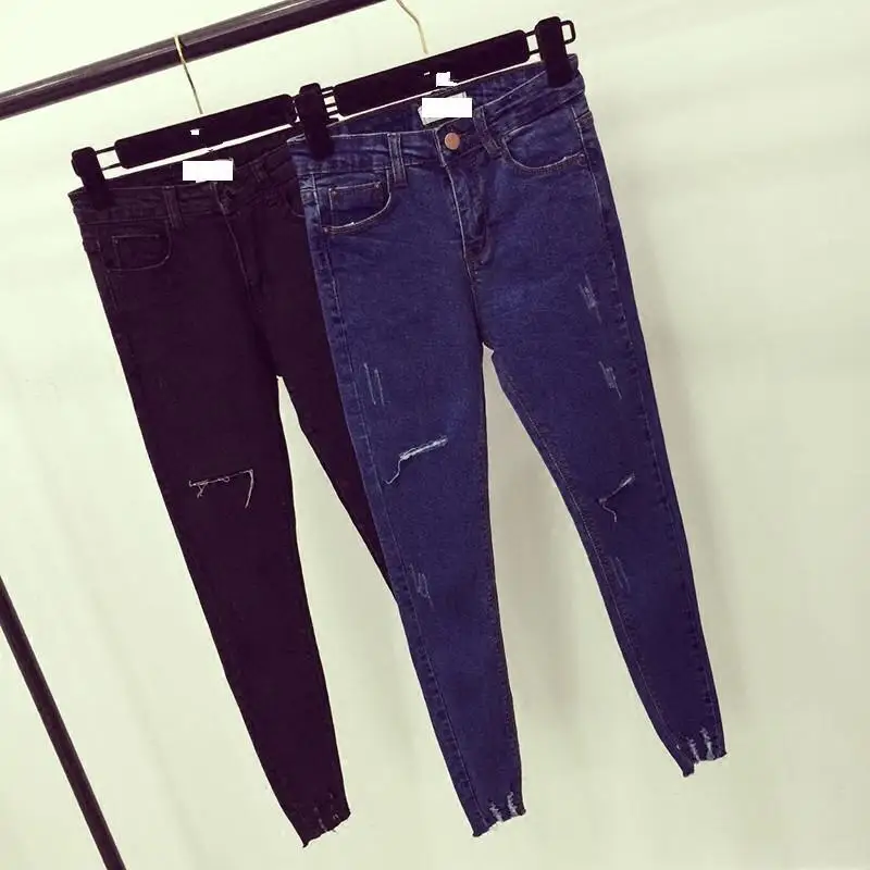 Women High Waist Skinny Jeans Female Scratch Worn Feet Vintage Pencil Pants Women Jeans
Women High Waist Skinny Jeans Female Scratch Worn Feet Vintage Pencil Pants Women Jeans