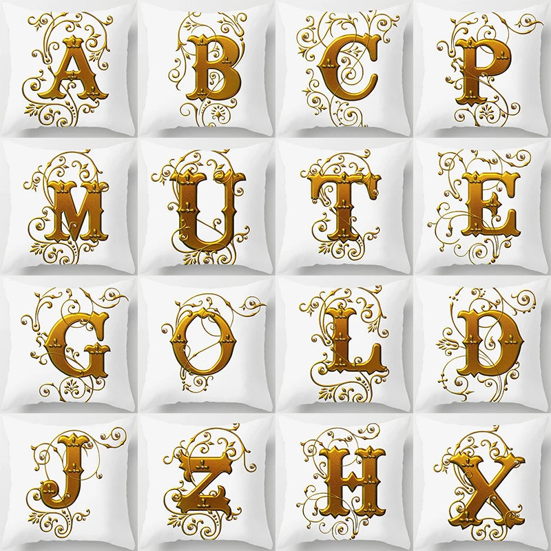 Gold English Letters Florals Cushion Covers 45x45CM Polyester Throw Pillow Covers for Sofa Home Car Decorative Pillowcases
Gold English Letters Florals Cushion Covers 45x45CM Polyester Throw Pillow Covers for Sofa Home Car Decorative Pillowcases