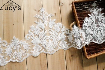 23CM 6 Yards/piece Plain embroidered tulle lace trim very fine workmanship sewing for long wedding dress and wedding veils NEW!
23CM 6 Yards/piece Plain embroidered tulle lace trim very fine workmanship sewing for long wedding dress and wedding veils NEW!