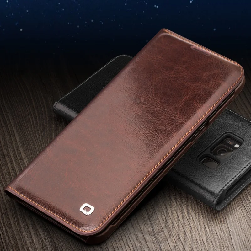 QIALINO для samsung Galaxy S8 Оригинальный чехол классические из натуральной яловой кожи