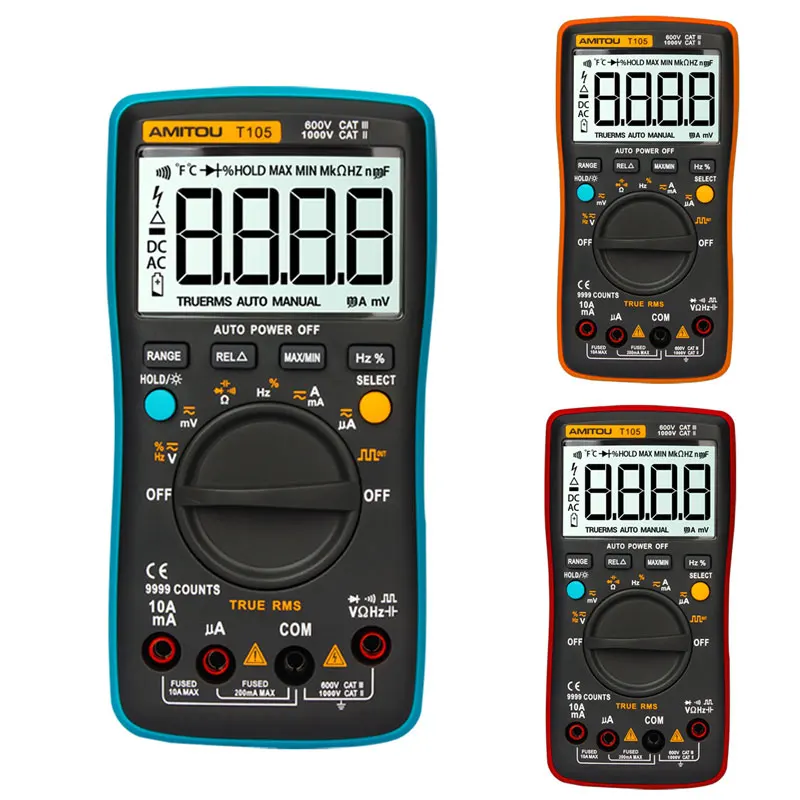 T105 Silica Gel Protective Digital Multimeter AC/DC Ammeter Auto Multimetro Resistance Capacitance Diode Square Ware Tester
T105 Silica Gel Protective Digital Multimeter AC/DC Ammeter Auto Multimetro Resistance Capacitance Diode Square Ware Tester