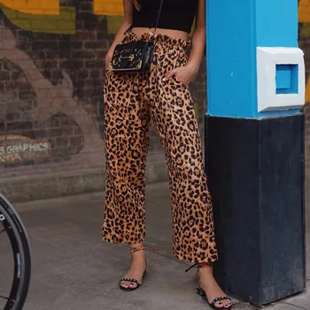 2019 Autumn New Europe And America Leisure Leopard Street Tide High Waist Elastic Waist Pocket Straight Pants
2019 Autumn New Europe And America Leisure Leopard Street Tide High Waist Elastic Waist Pocket Straight Pants
