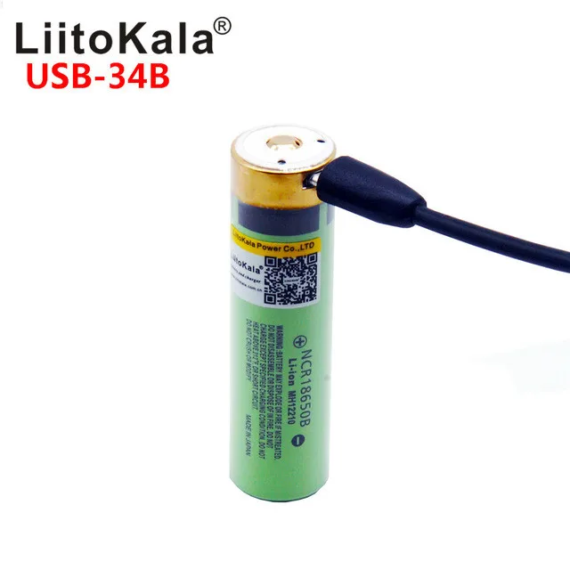 Фото LiitoKala New USB 18650 Battery 3.7V 3400 mAh Li-ion Rechargeable with LED indicator DC charging | Электроника