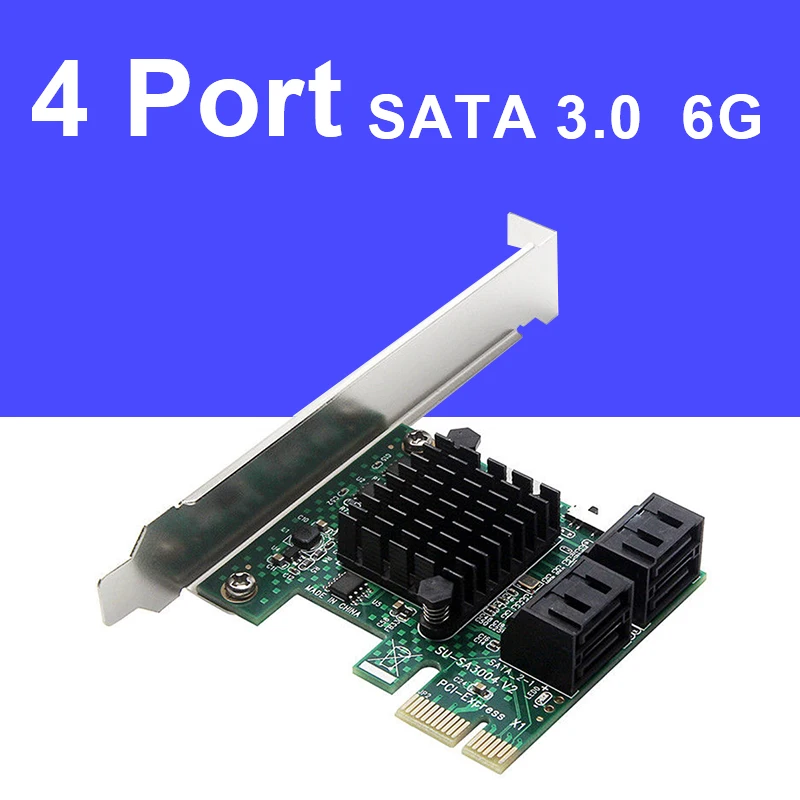 SATA 3.0 4-Port Sata 3.0 Expansion Controller Card Gadget PCI Express To SATA 3.0 PCI-E X1 6Gbps
SATA 3.0 4-Port Sata 3.0 Expansion Controller Card Gadget PCI Express To SATA 3.0 PCI-E X1 6Gbps