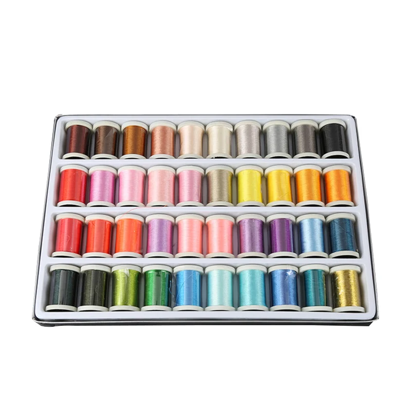 40 Colors/Box Reels Embroidery Machine Sewing Thread Knitting Yarn Spools Craft Embroidery Thread Floss Kit DIY Sewing Tools
40 Colors/Box Reels Embroidery Machine Sewing Thread Knitting Yarn Spools Craft Embroidery Thread Floss Kit DIY Sewing Tools