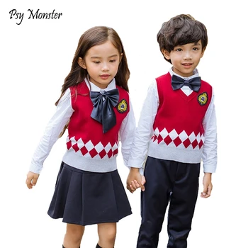 Kids Formal Suit Girls Boys Japanese Student School Uniforms Shirt + Sweater + Pant Tutu Skirt + BowTie Set Performing Suit A60
Kids Formal Suit Girls Boys Japanese Student School Uniforms Shirt + Sweater + Pant Tutu Skirt + BowTie Set Performing Suit A60