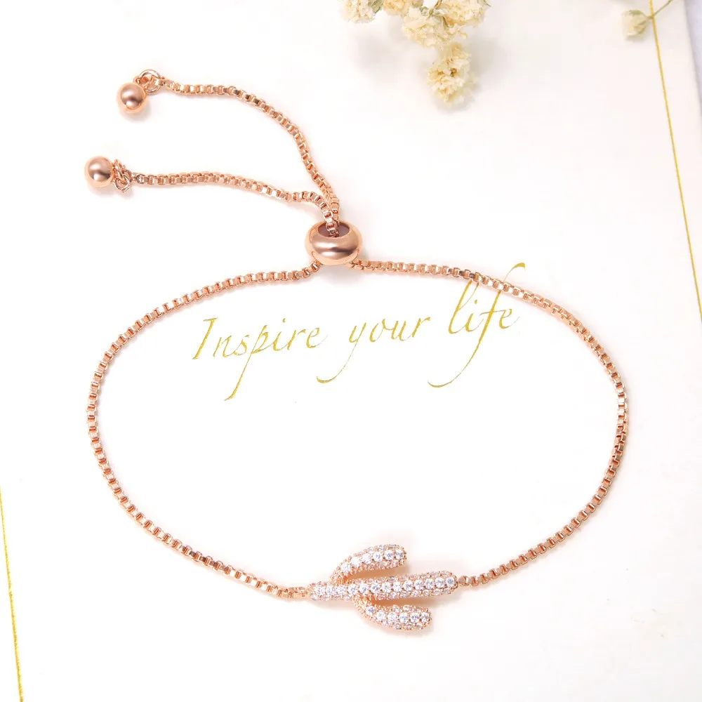 New Fashion White/Gold Color Copper Women's Bracelets Mini Cactus Shape Cubic Zirconia Charm Bracelets Jewelry SL068
New Fashion White/Gold Color Copper Women's Bracelets Mini Cactus Shape Cubic Zirconia Charm Bracelets Jewelry SL068