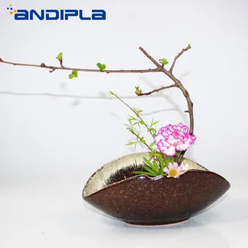 

Japanese Style Vintage Handmade Coarse Pottery Flower Pot Tabletop Hydroponic Vase Art Flower Arrangement Pots Ceramic Ornaments