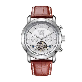 Classic Tourbillon Mens Watches Top Brand Luxury Automatic Watch Silver Case Calendar Waterproof Male Clock Mechanical Watch
Classic Tourbillon Mens Watches Top Brand Luxury Automatic Watch Silver Case Calendar Waterproof Male Clock Mechanical Watch